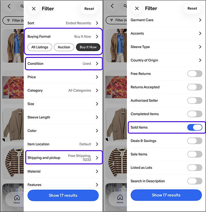 Searching eBay for pricing