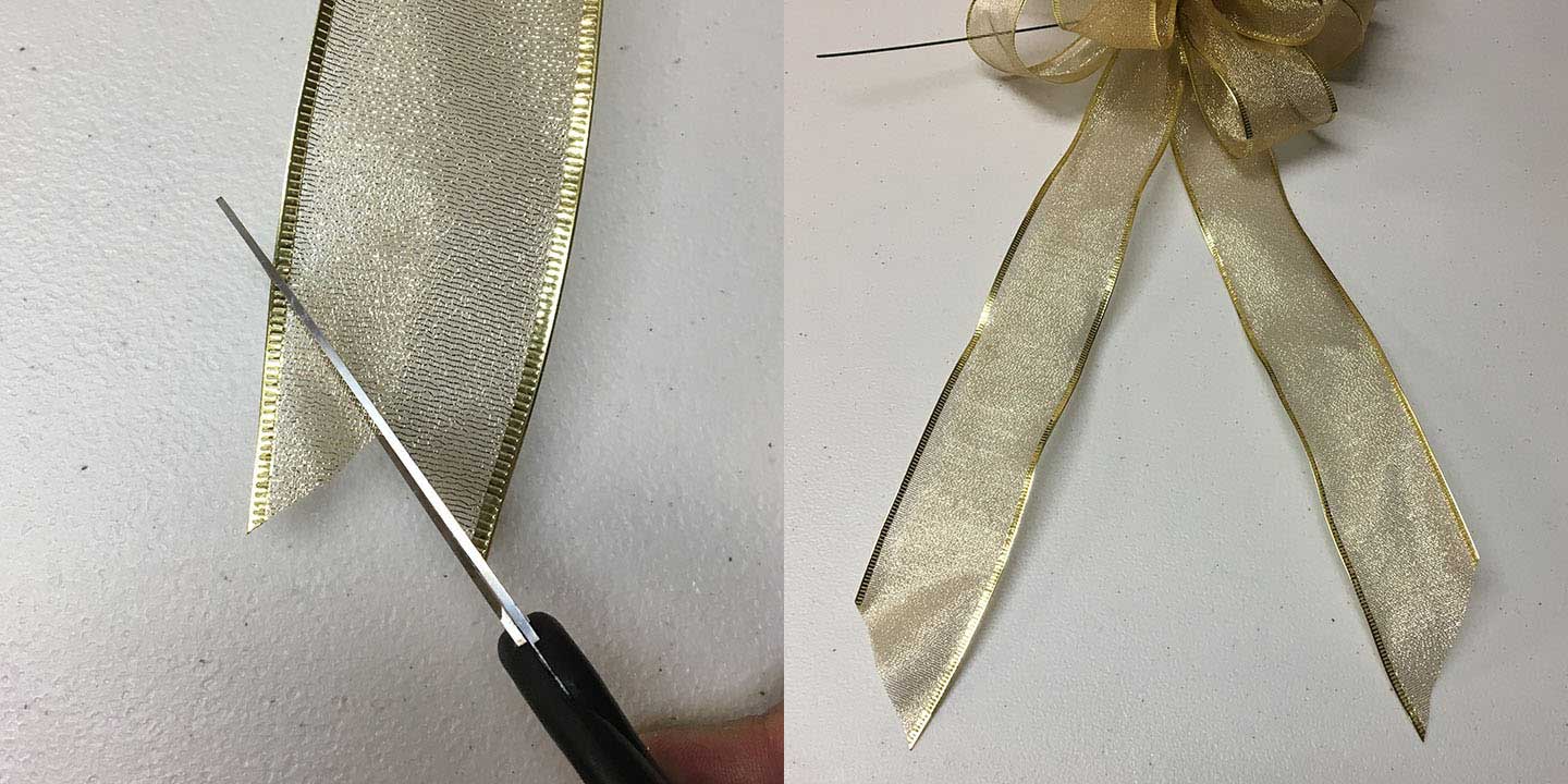 Finishing Tail Of Bow With Slant Cut