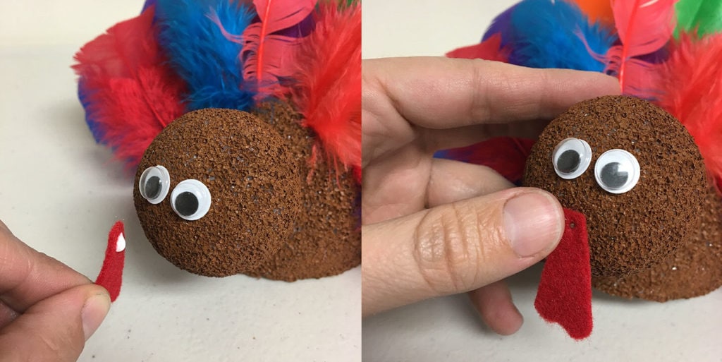 Securing Wattle With Craft Glue And Pin