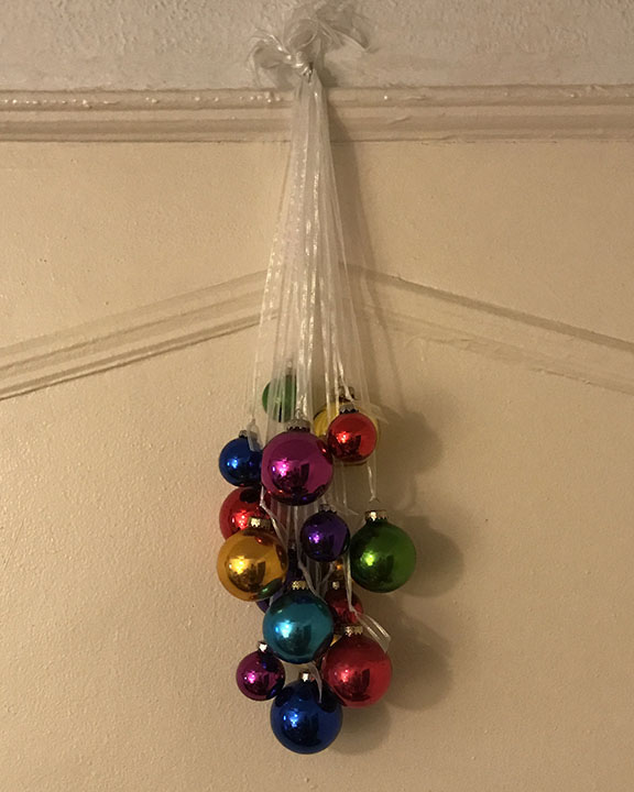 Finished Christmas Ornaments Decoration Hanging On Wall