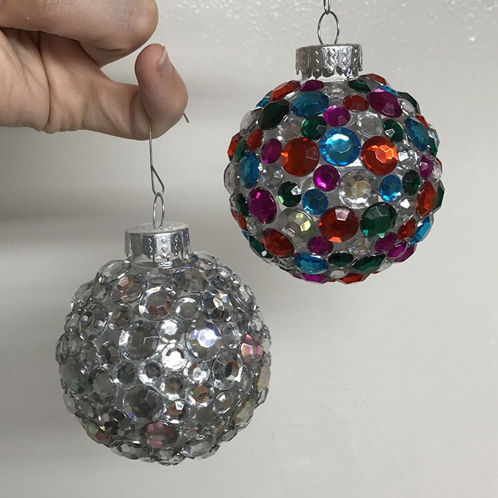 Finished rhinestone christmas ornaments