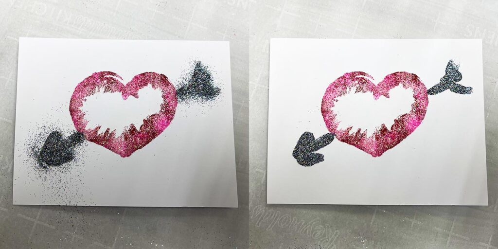 Adding glitter to arrow