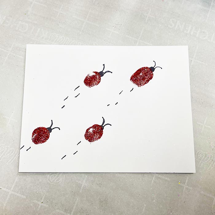 Adding tracks behind ladybugs