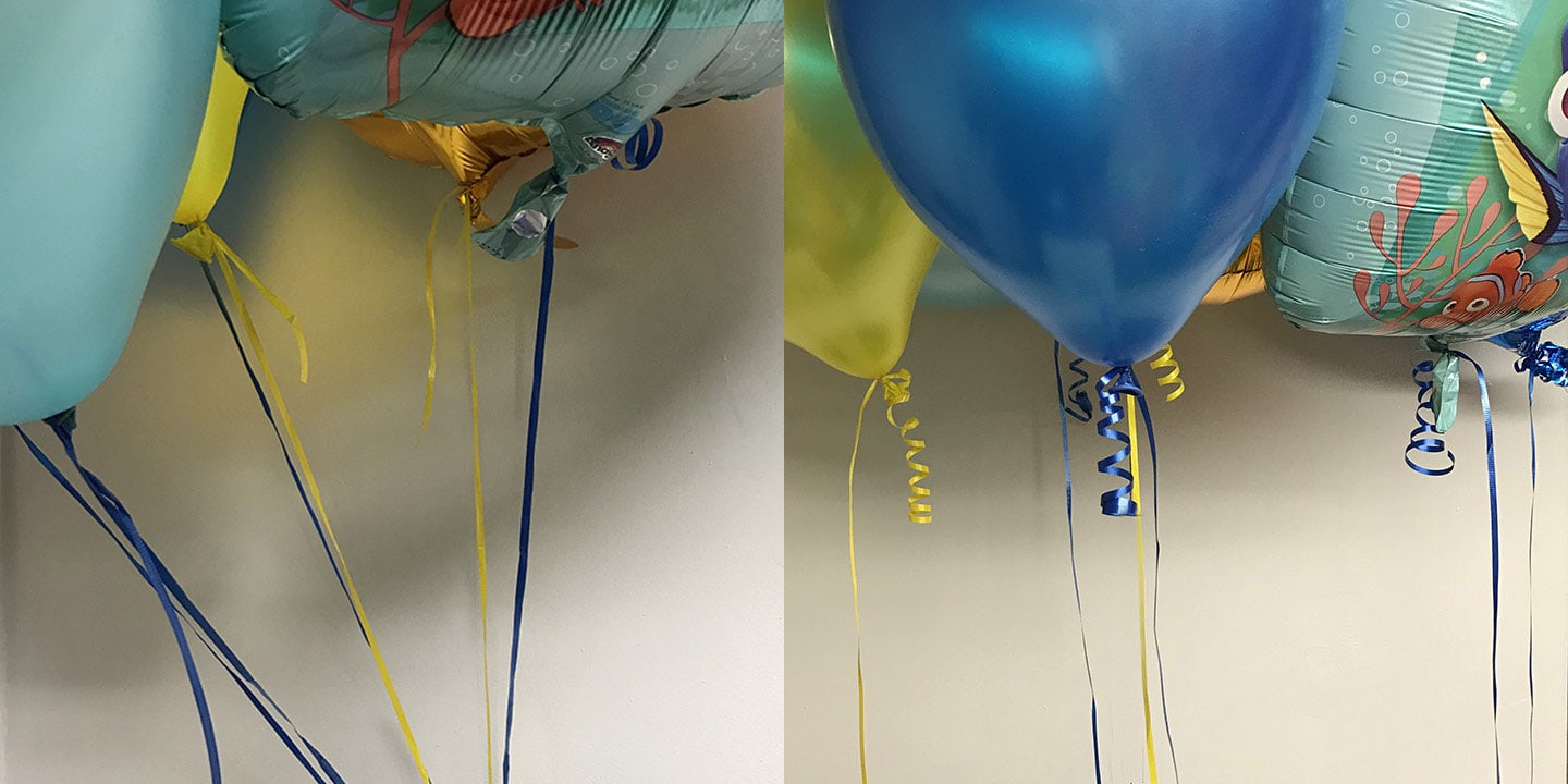 Adding curled tails to balloons