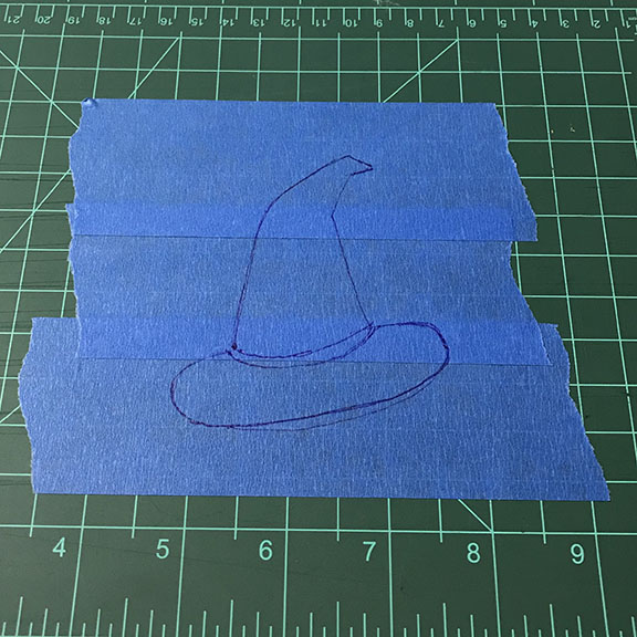 Drawn shape on painters tape