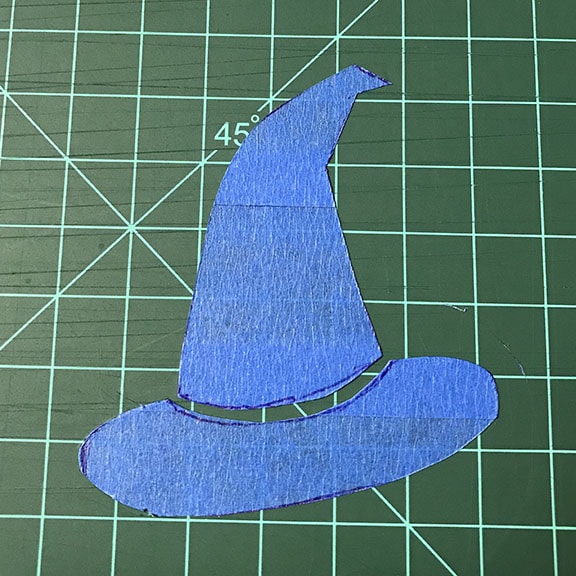 Witchs hat shape in painters tape