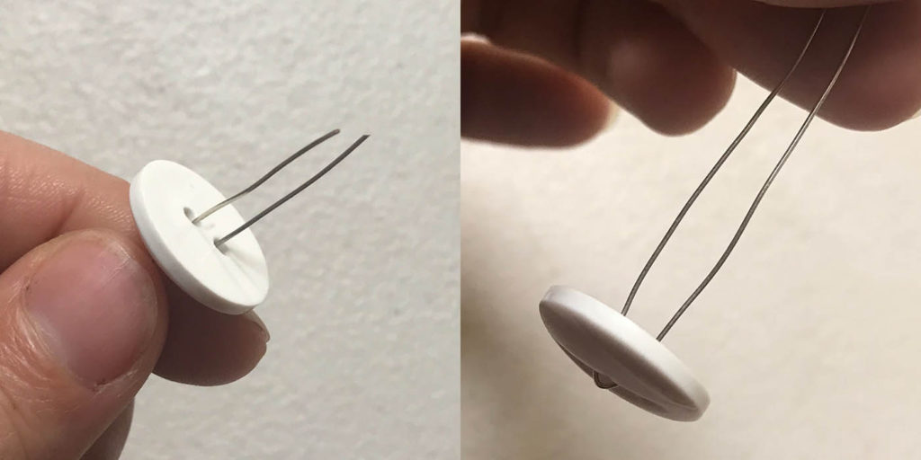 Adding The Bottom Button Of The Snowman Ornament To The Wire