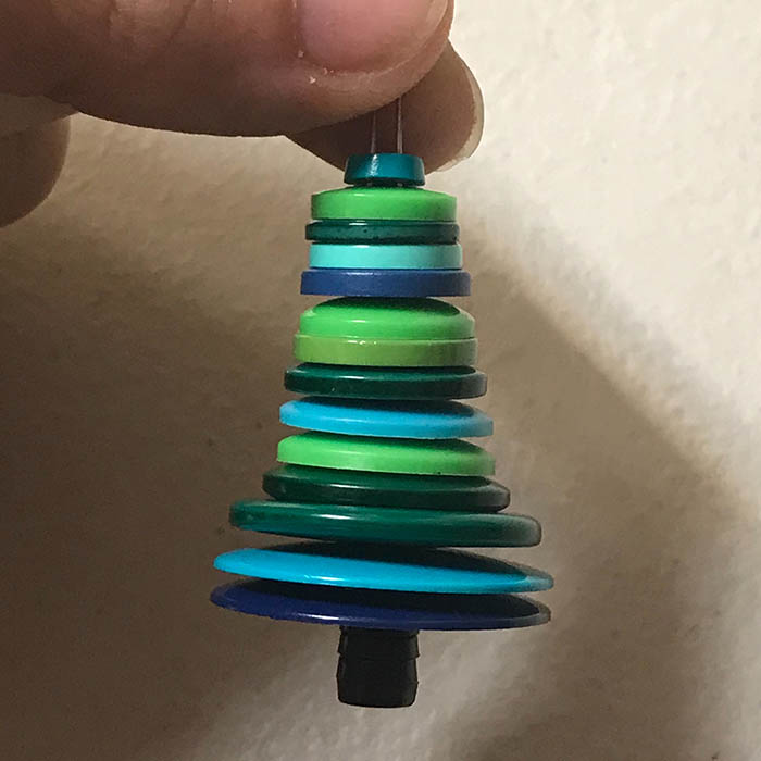 All Buttons Added For Button Tree Christmas Ornament