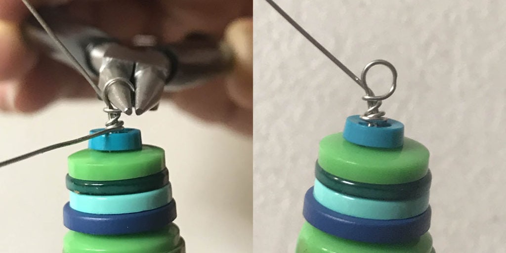 Finishing Wire Loop At Top Of Tree Ornament