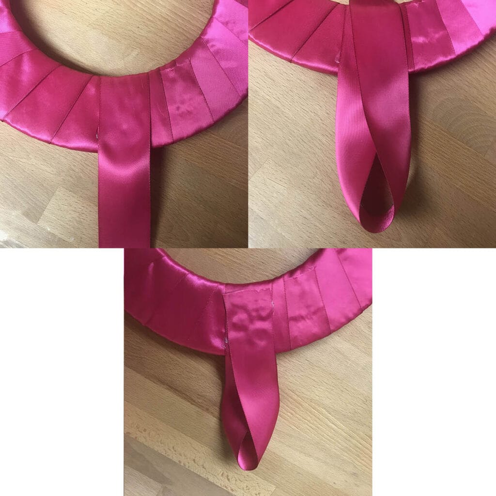 Creating hanging loop with ribbon