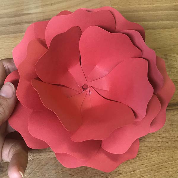 Completed third layer of paper flower