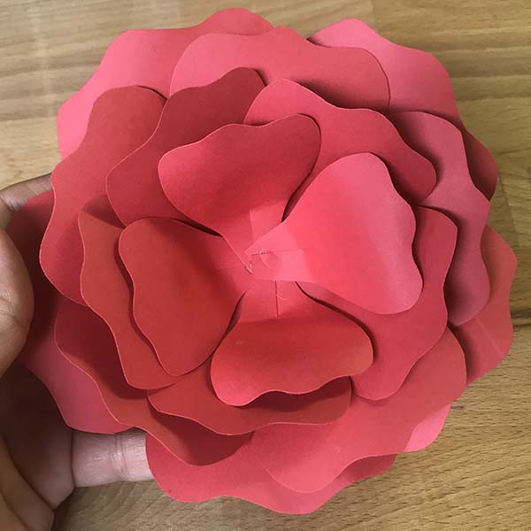 Completed fourth layer of paper flower