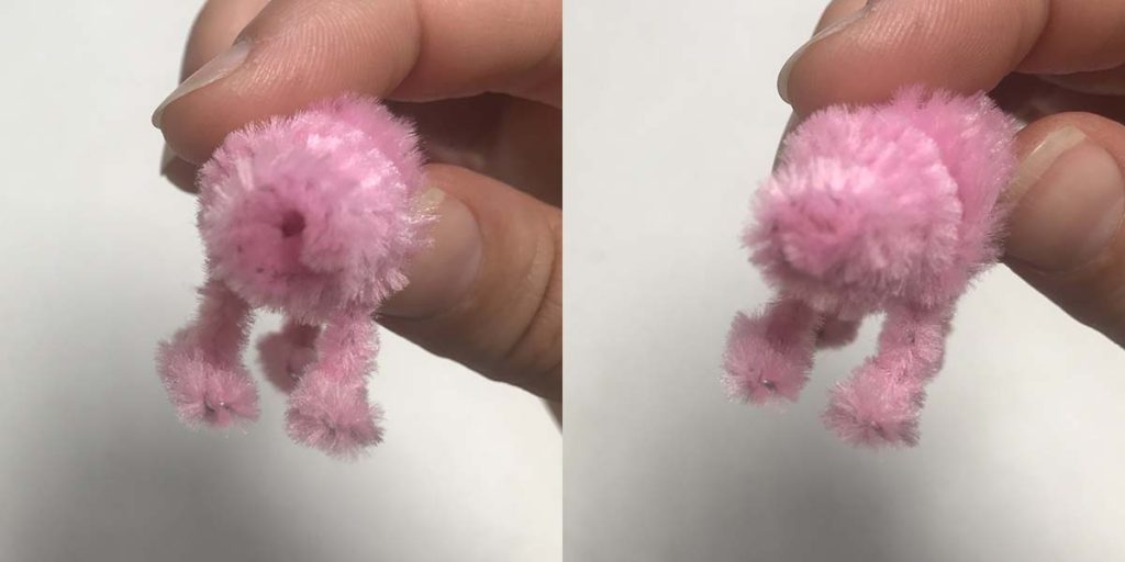 Bending end inward to hide hole from where pencil was