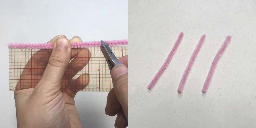 cutting pipe cleaner in 4 inch pieces