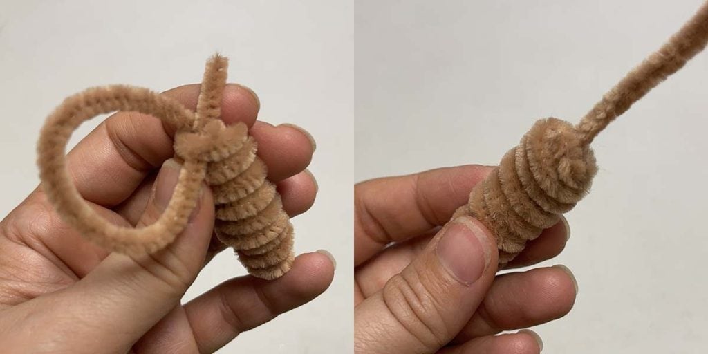 Securing head of pipe cleaner turkey to body