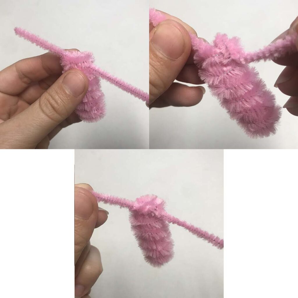 Attaching pipe cleaner legs