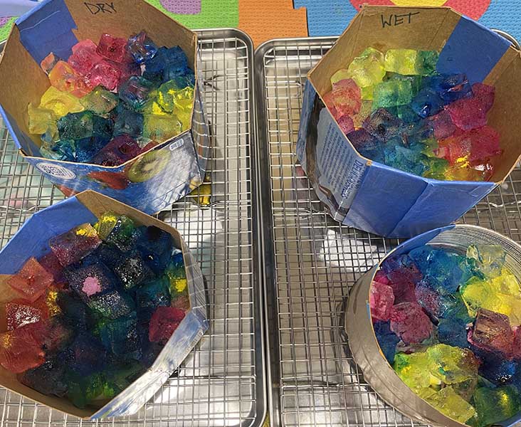 Ice dyeing shirts using less dye