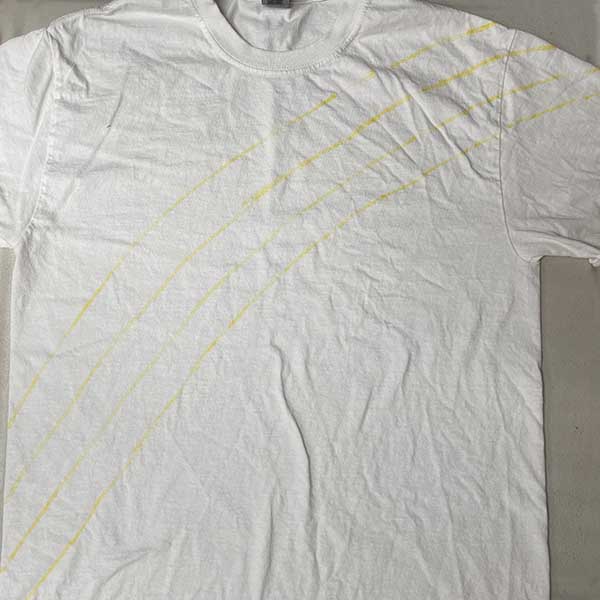 Adding rainbow arch guidelines on shirt