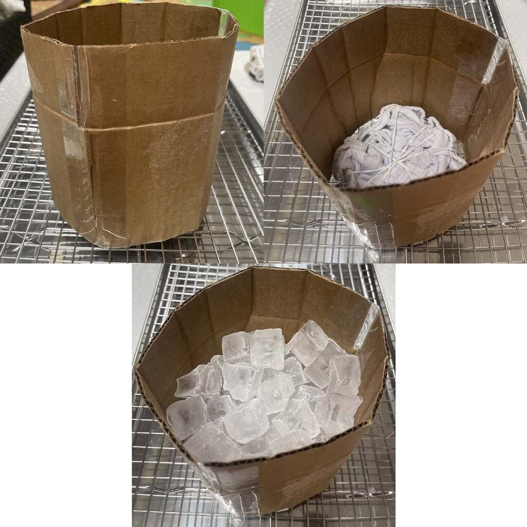 Prepping hat for ice dyeing