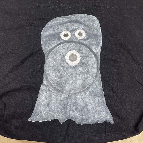 Completed ghost face that needs to be ironed