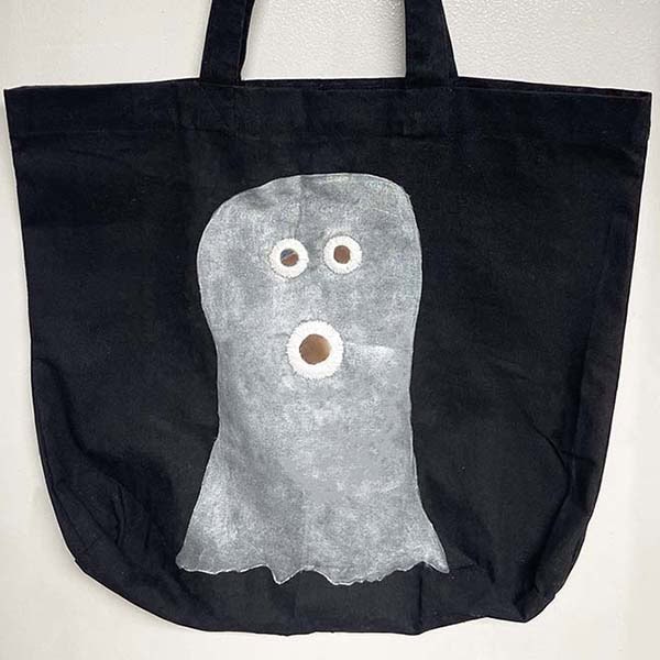 Halloween Canvas Trick or Treat Bag with Mirror Face ghost