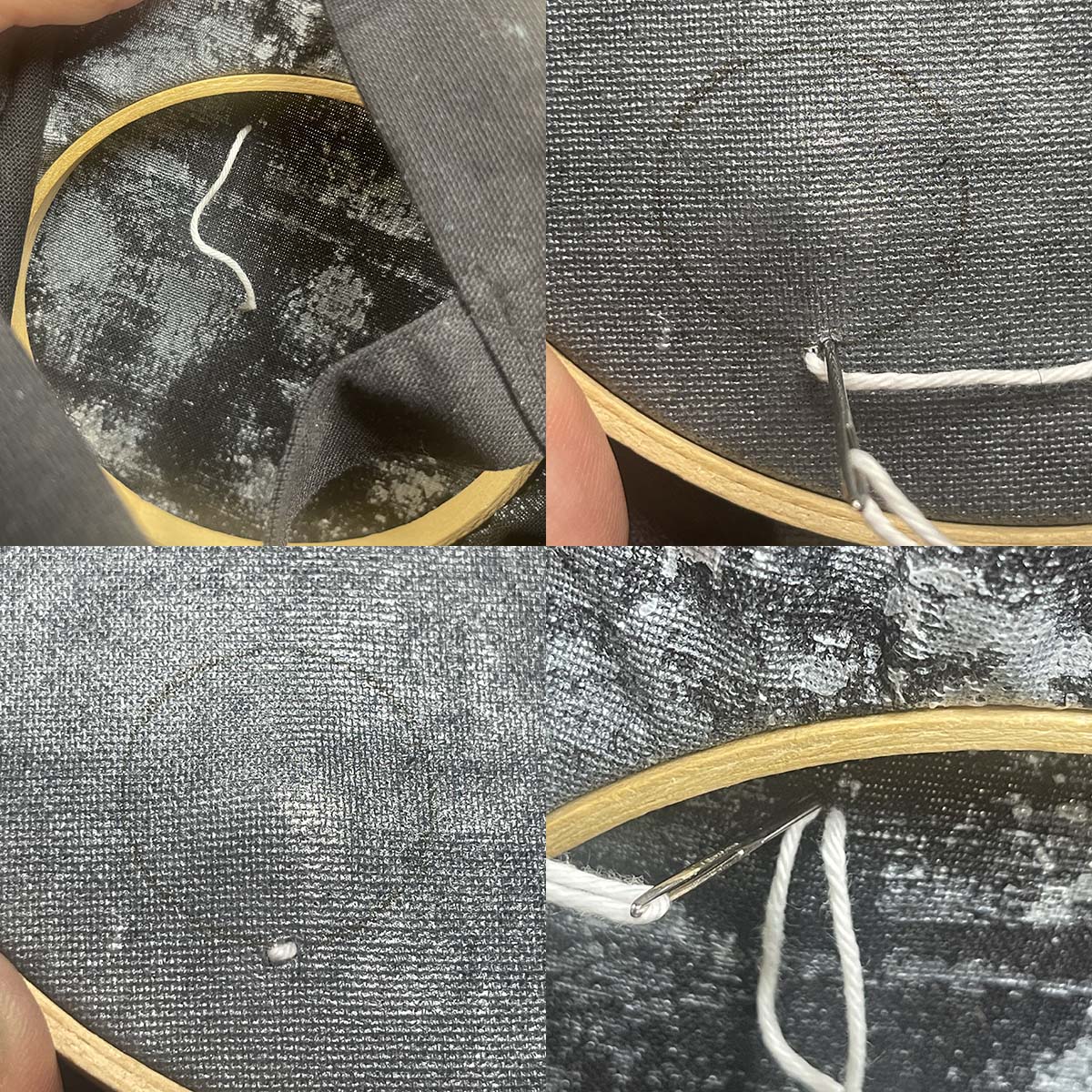 Securing embroidery thread