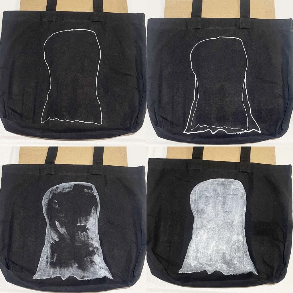 Painting ghost onto bag