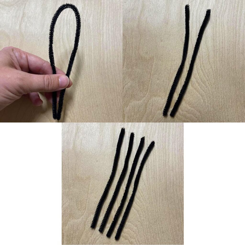 Cutting pipe cleaners for spider legs