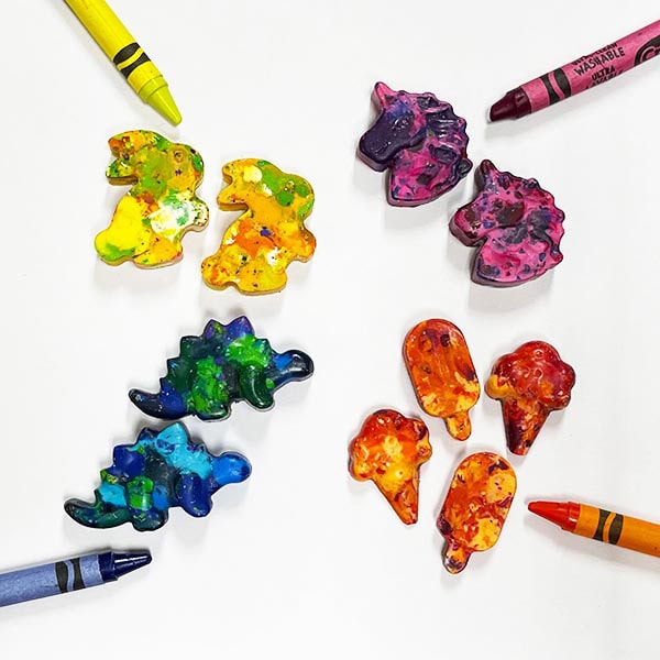 DIY Crayons in creature and object shapes