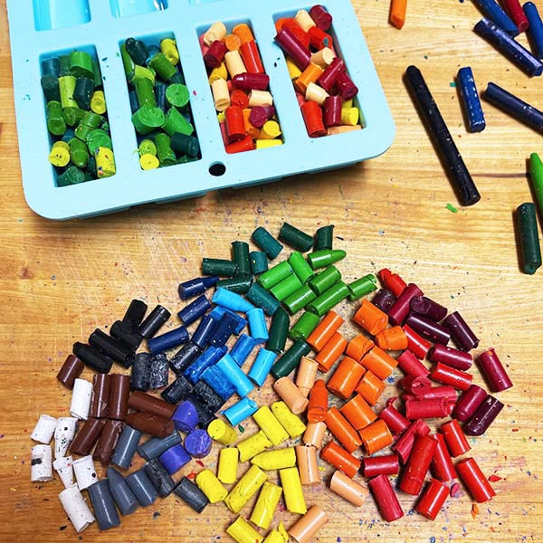 Crayons in molds