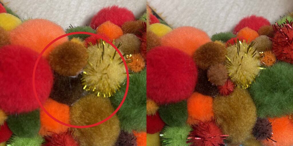 Adding pom poms to cover glue