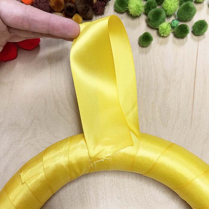 Creating loop for hanging wreath