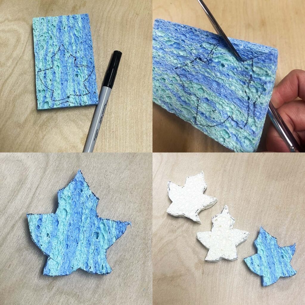 Creating leaf shaped sponge