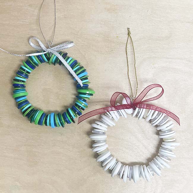 Button Wreath Ornaments