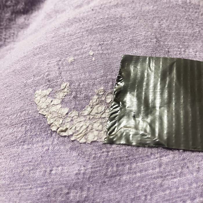 Duct tape pressed into sticker residue