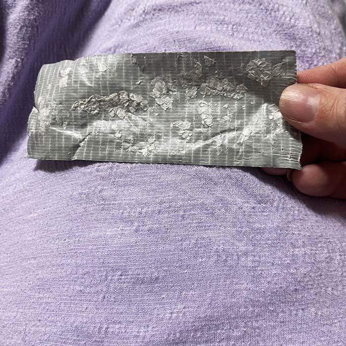 Finished removing sticker residue from shirt