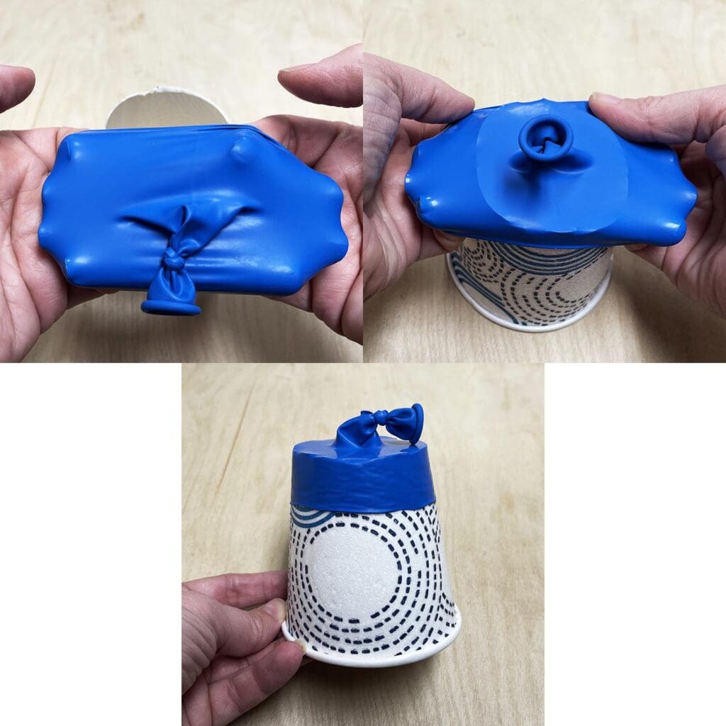 Adding balloon to cup