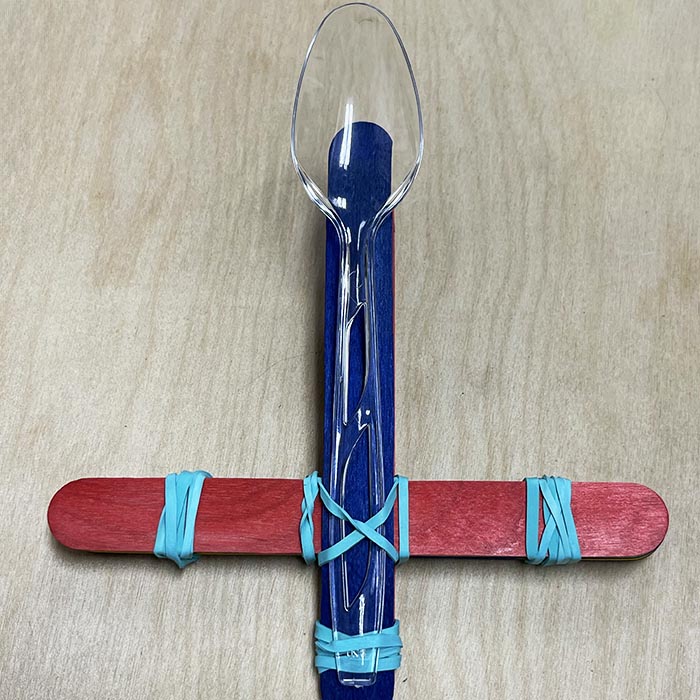 Adding spoon to catapult