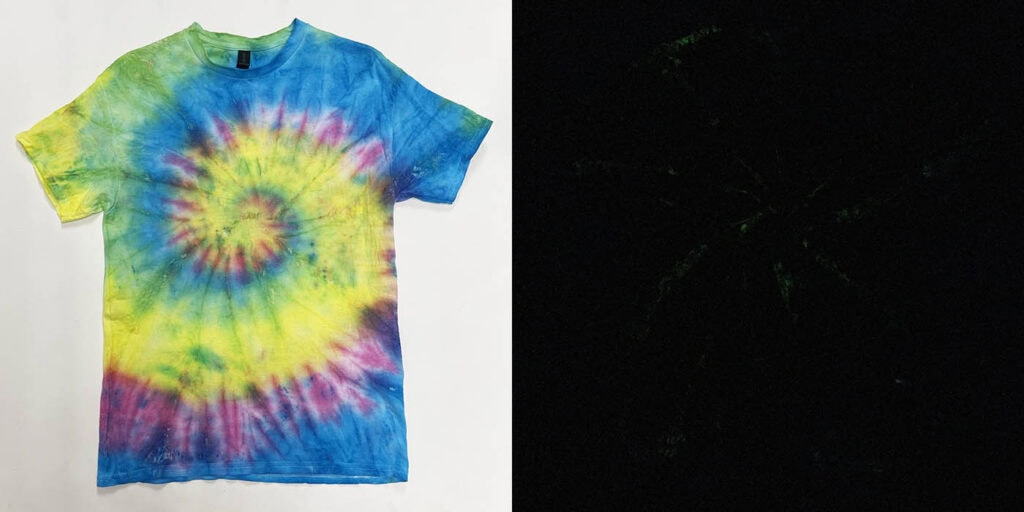 Glow Tie Dye Shirt: In Light and In Dark