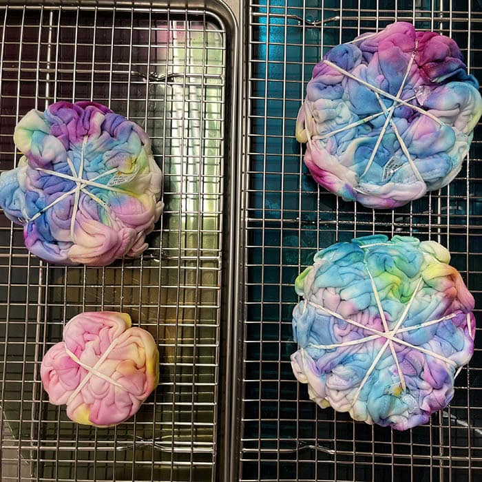 Ice dyed items without rings