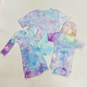 Tie dye baby shower gifts