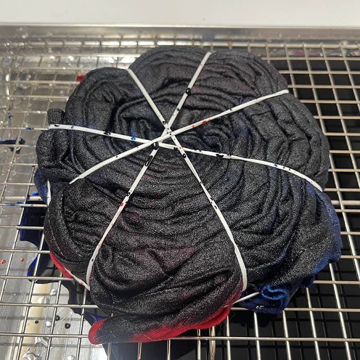 Adding black dye to one side
