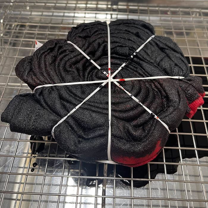 Adding black dye to one side