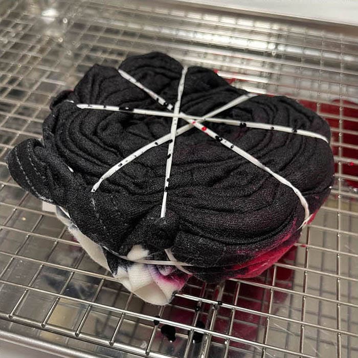 Adding black dye to one side