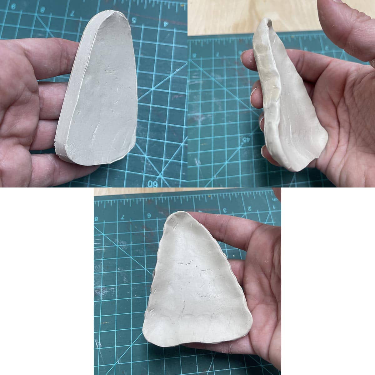Shaping edge of candy corn dish