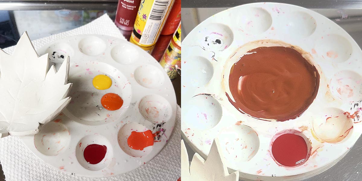 Mixing paint for maple leaf